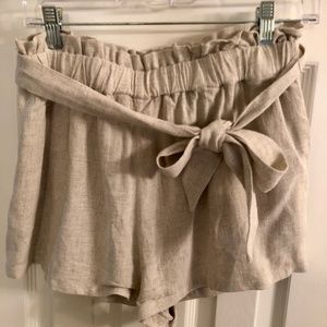 Linen High-Waisted Shorts